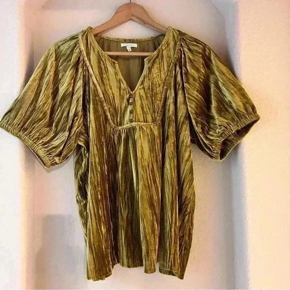 Maurices Velvet Puff Sleeve Blouse - Picture 2 of 9